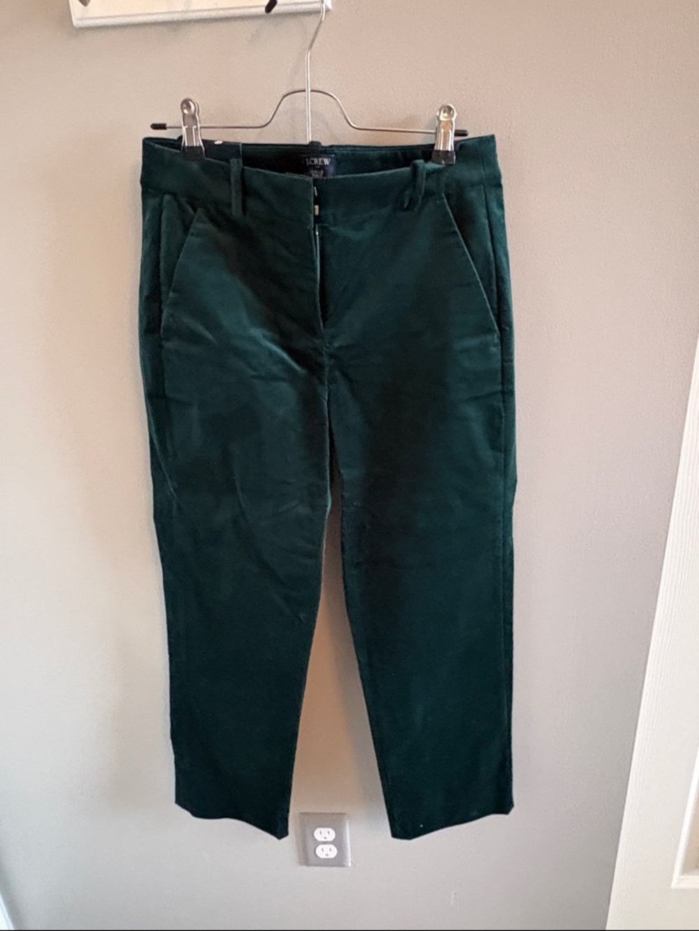 Jcrew Green velvet kallie pants